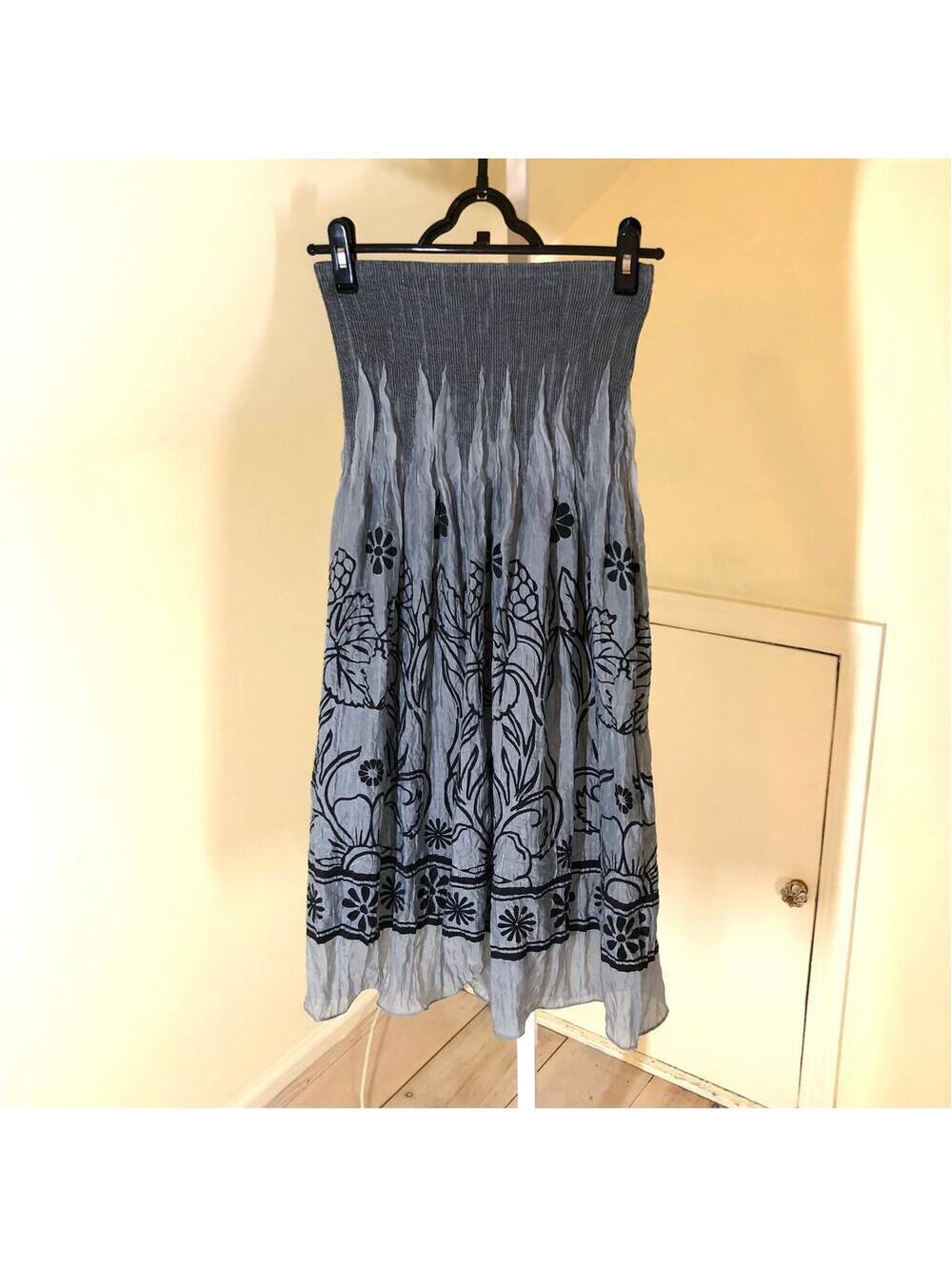 Anthropologie Lapis EUC Women's One Size Strapless Dress Blue Gray